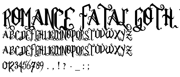 Romance Fatal Goth Versal font
